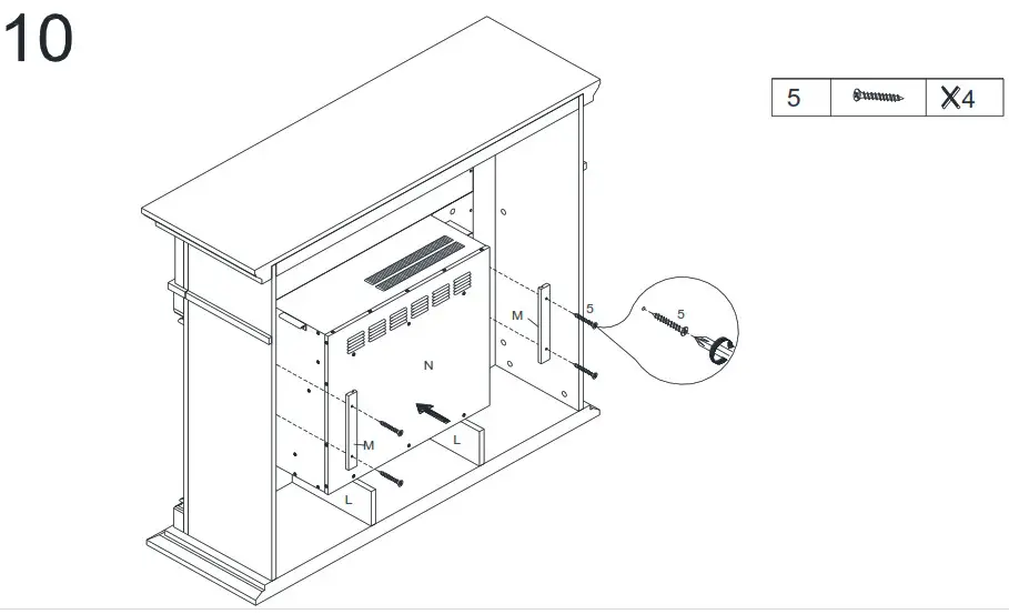 Southern ENTERPRISES HD053240 48 in Smart Electric Fireplace in White and Black - overview 17