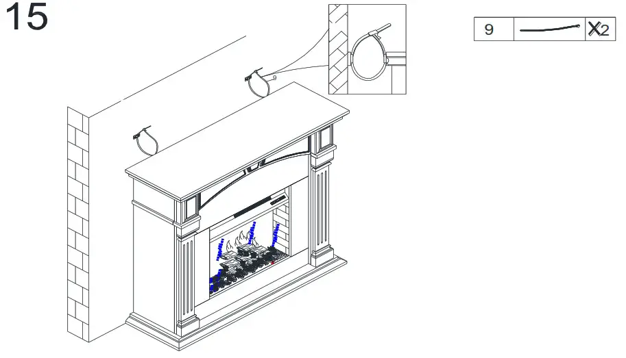 Southern ENTERPRISES HD053240 48 in Smart Electric Fireplace in White and Black - overview 22