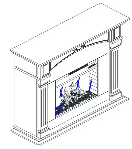 Southern ENTERPRISES HD053240 48 in Smart Electric Fireplace in White and Black - overview 23