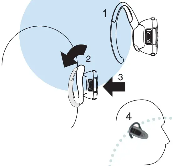 motorola H500 Bluetooth Handsfree Headset - WEARING THE HEADSET