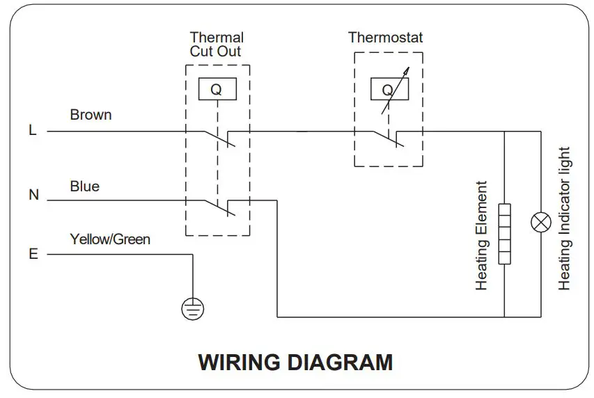 comfee D10, 15, 30 Series Storage Electric Water Heater Instruction Manual - Internal Wire Diagram