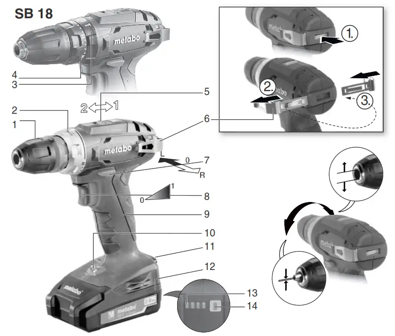 metabo 602207880 BS 18 MD Cordless Drill Screwdriver - fig1