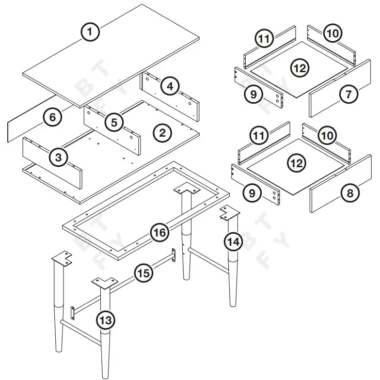 BT FY 4000238 Makeup Furniture and Storage - BT FY 4000238 Makeup Furniture and Storage
