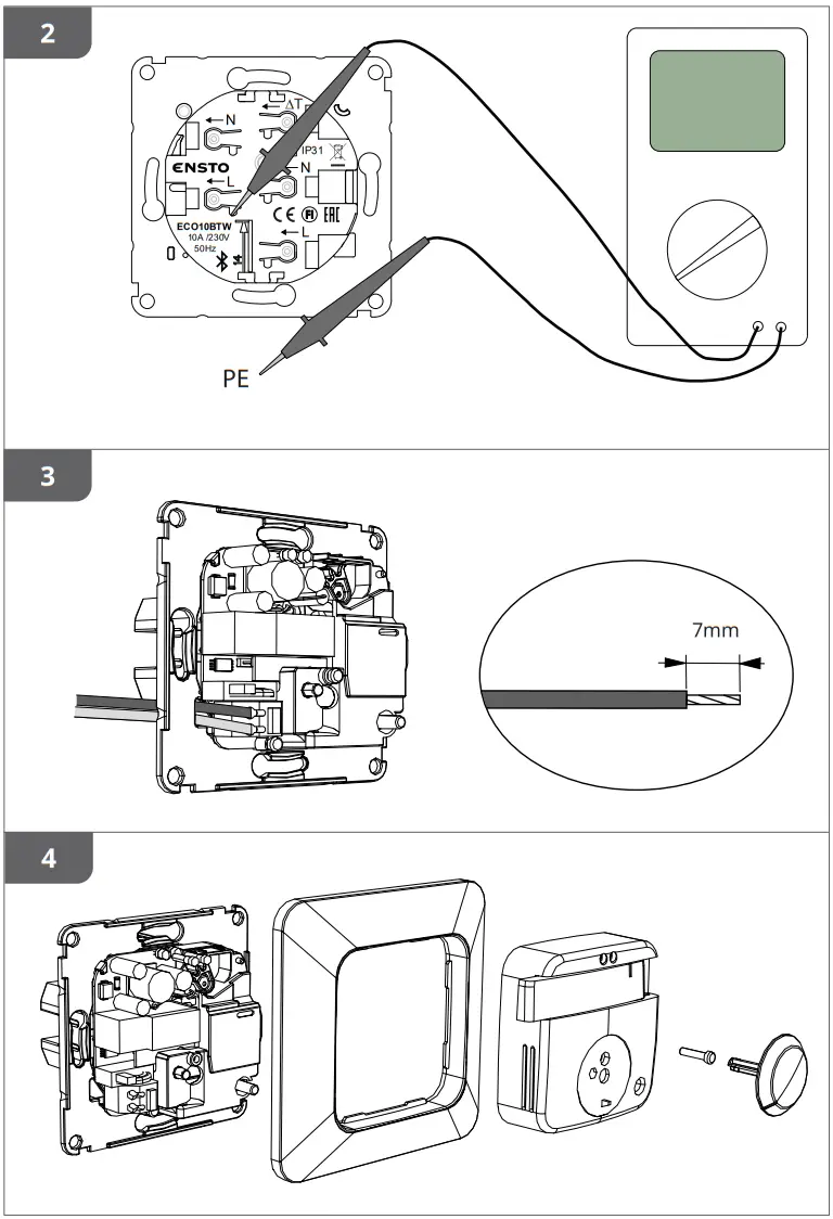 ENSTO ECO10BTW J Floor Heating Thermostat - fig 1