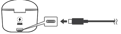 SHARP HP-TW30 True Wireless Stereo Earphones - Charging via USB cable