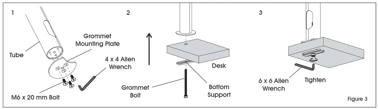 ULINE H-7618 Single Monitor Mount Standard - Grommet mounting