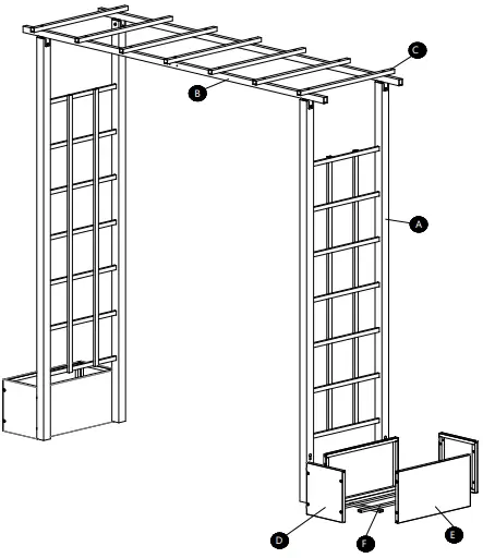 Nohea PS8070ARBORS Metal Garden Arbor A02