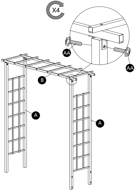 Nohea PS8070ARBORS Metal Garden Arbor B03