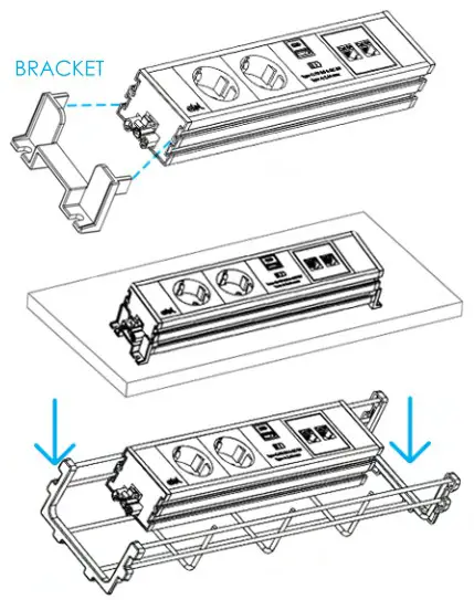 abl LINK Under Desk Power Module - installation