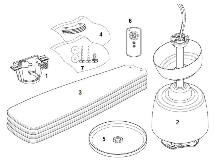 Lucci air 210989 Airfusion Fraser DC Ceiling Fan - PARTS LIST 7