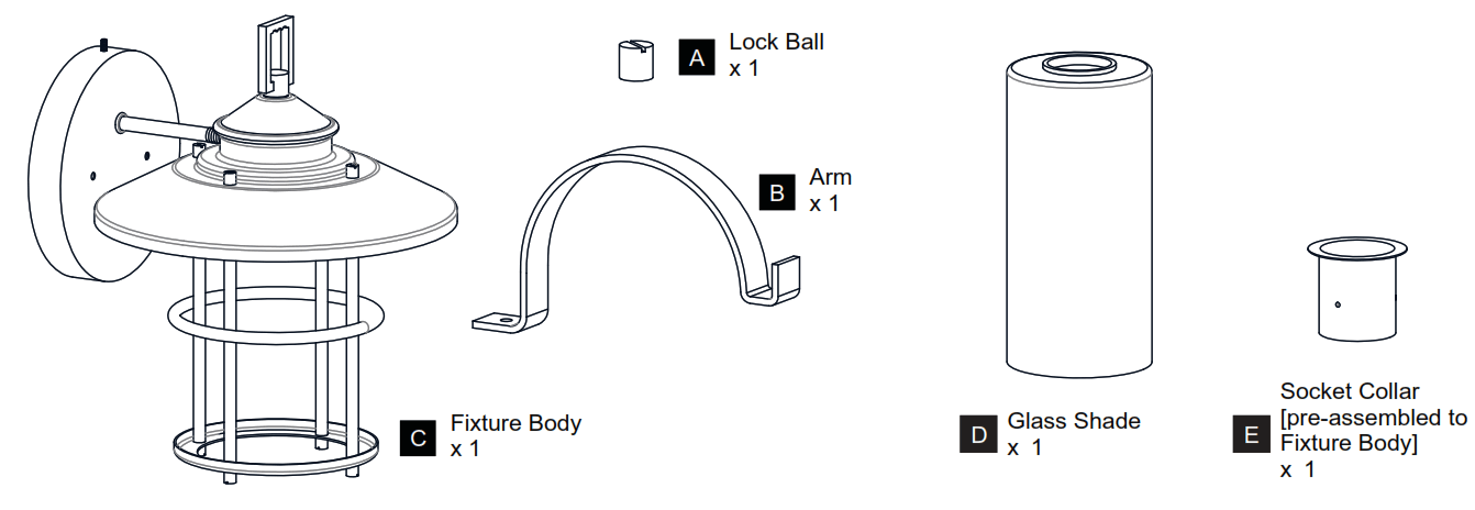 QUOIZEL LOM8409MBK 1 Light 14 inch Matte Black Outdoor Wall Lantern - fig