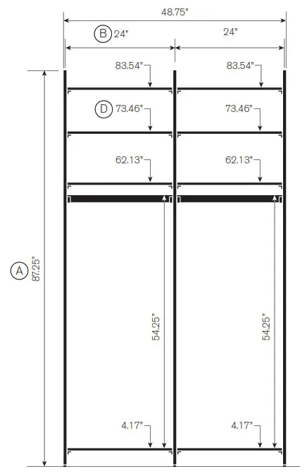 Martha Stewart INS 0030 14 Inch Depth Perry St White Woodgrain Gold Metal