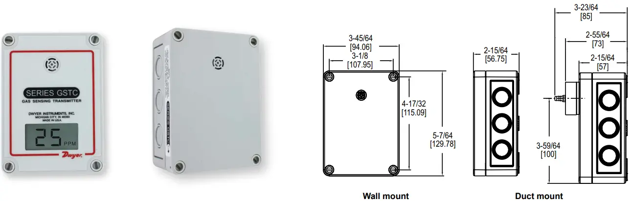 Dwyer Series GSTA Carbon Monoxide Nitrogen Dioxide Gas Transmitters - Figure 1