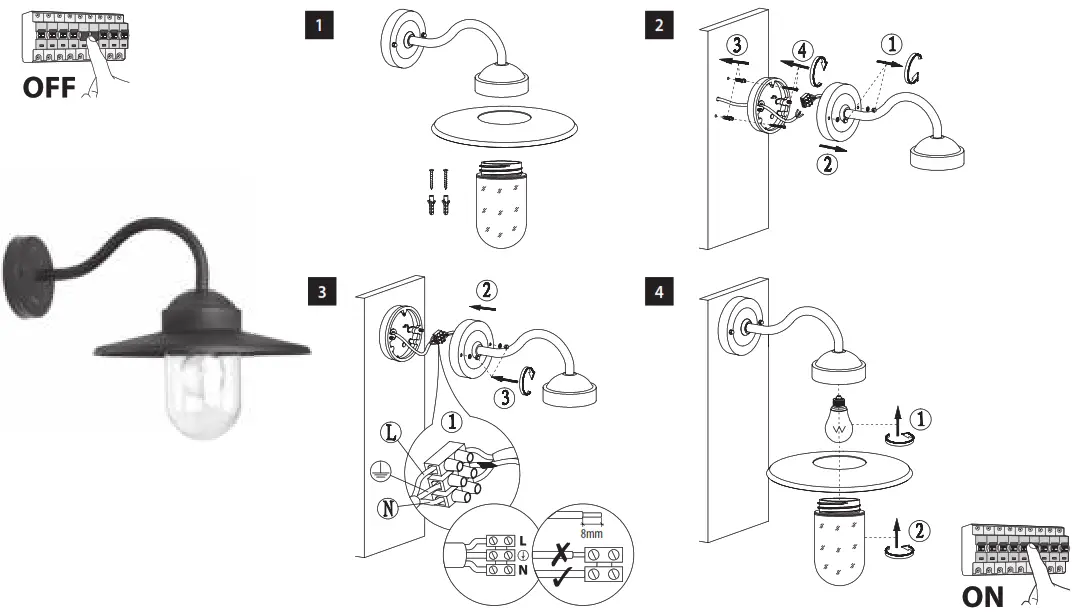 Dolce Wandlamps - Mounting