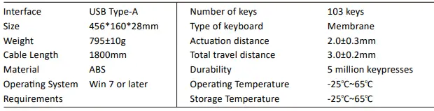 perixx PERIBOARD-313 Wired Full Sized Membrane Touchpad Backlit Keyboard 3