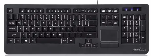 perixx PERIBOARD-313 Wired Full Sized Membrane Touchpad Backlit Keyboard