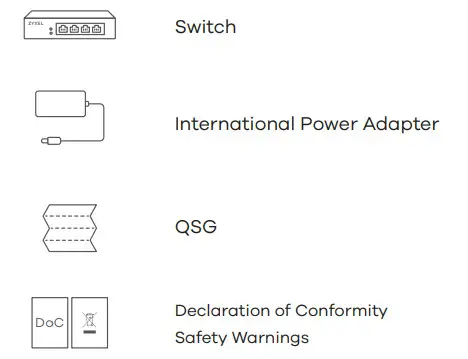 ZYXEL XGS1210-12 12-Port Web-Managed Multi-Gigabit -Package Contents
