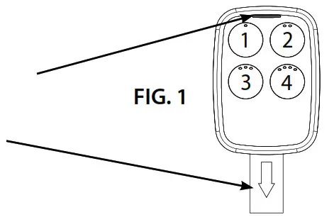 OVERHEAD DOOR Universal Remote - ACTIVATE REMOTE BUTTON LAYOUT LED
