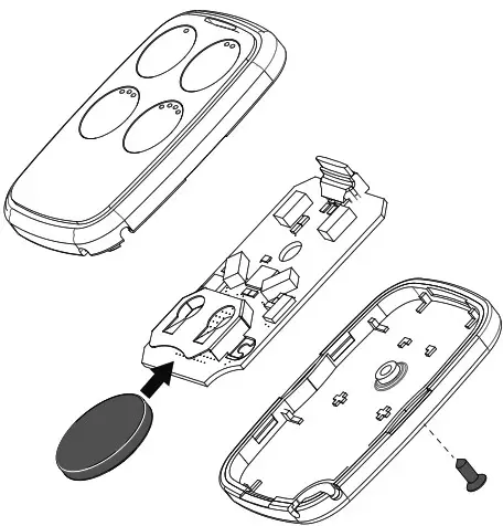 OVERHEAD DOOR Universal Remote - Changing the Battery