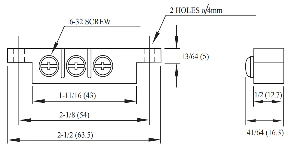 POTTER AMS-38 Mechanical Surface Mount Contact - Diagram