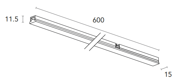 LIGHTINOVA CLIXX MICRO Magnetic Track System 1 Meter - LINE 60