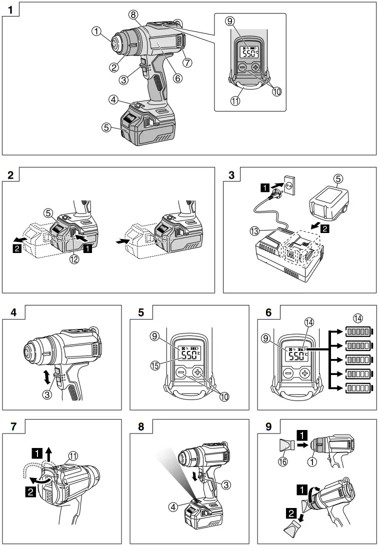 HiKOKI RH18DA Heat Gun Kit - FIgure 1