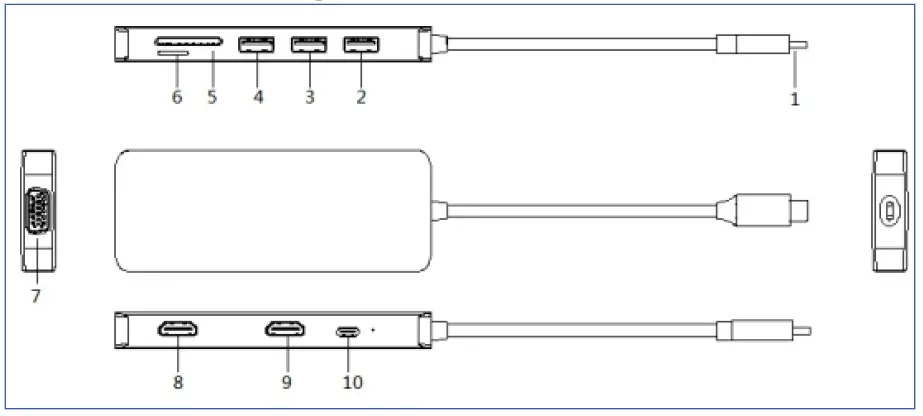 GIISSMO GII-3901 USB C Docking Station Dual Monitor 1