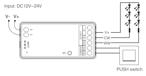 Mi-Light FUT035W MiBoxer LED Controller - Dual White LED Controlle