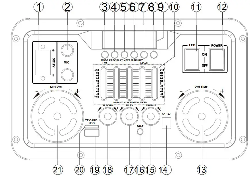 PT HS-TD1231 Karaoke Speaker System fig2