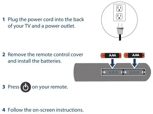 INSIGNIA LED TV 32 inch 60Hz - TURNING ON YOUR TV