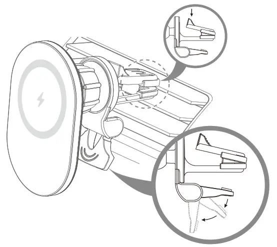 Shenzhen Esorun Technology MAGHOLDS01 Magnetic Wireless Charger- Attach the clamp