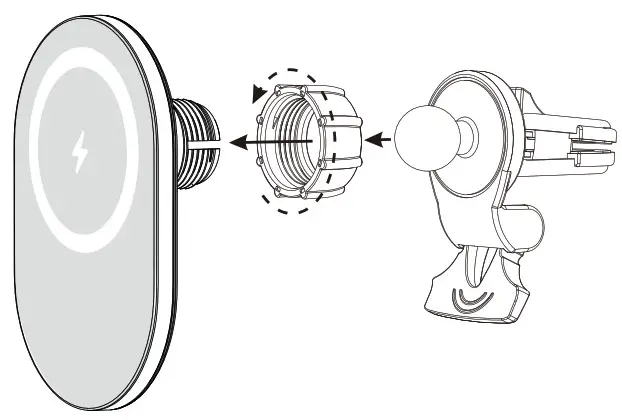 Shenzhen Esorun Technology MAGHOLDS01 Magnetic Wireless Charger- air vent clamp
