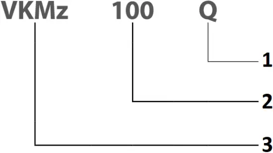 VKMz 200 Q - DESIGNATION KEY