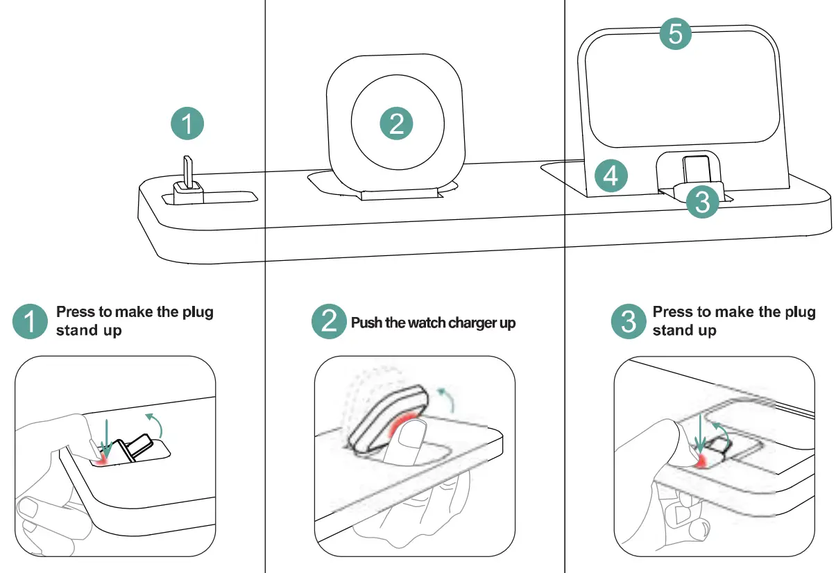 Shanxilinkedianzikejiyouxiangongsi DI-158D-BL 3 In 1 Charging Station Instruction Manual - Instruction