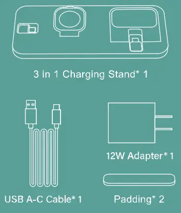 Shanxilinkedianzikejiyouxiangongsi DI-158D-BL 3 In 1 Charging Station Instruction Manual - Part List