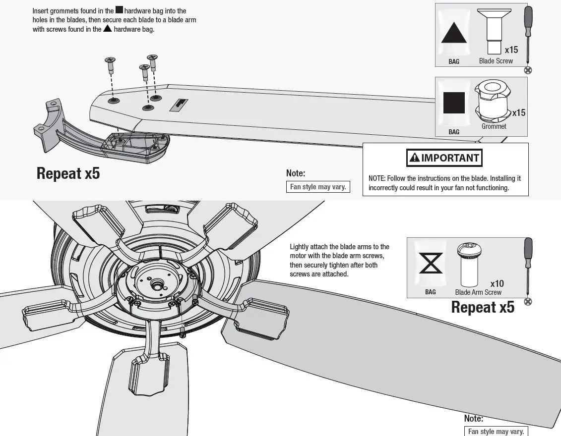Hunter 51647 Kennewick 52-in Matte Black LED Indoor Flush Mount Ceiling Fan-fig14