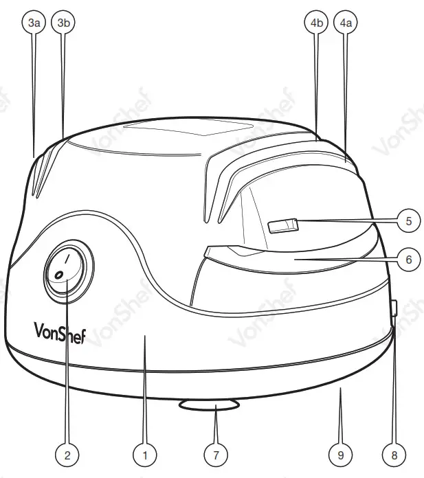 VonShef 2013247 Electric Knife Sharpener - COMPONENTS