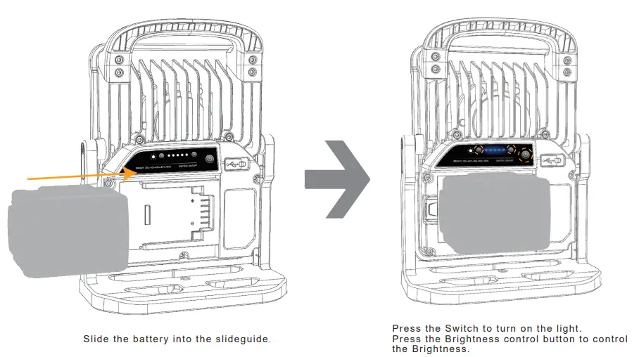 NightSearcher Kanga Star 5K Star LED Work Lights - Install battery