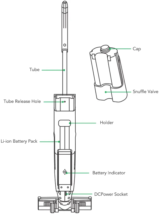 ACEKOOL VU1 Cordless Wet Dry Electric Floor Mops - Back View
