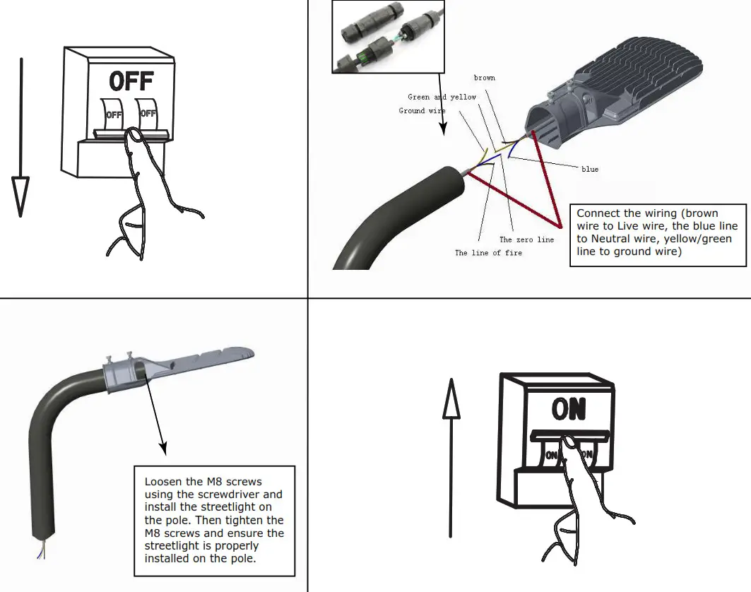V-TAC LED Streetlight-- starting the installation-