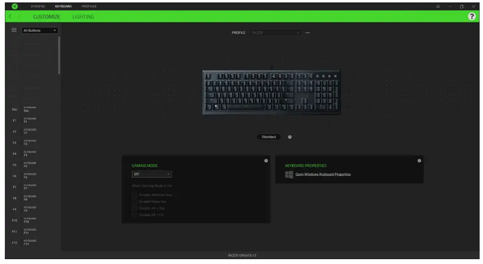 RAZER Ornata V3 Silent Gaming Keyboard - 17