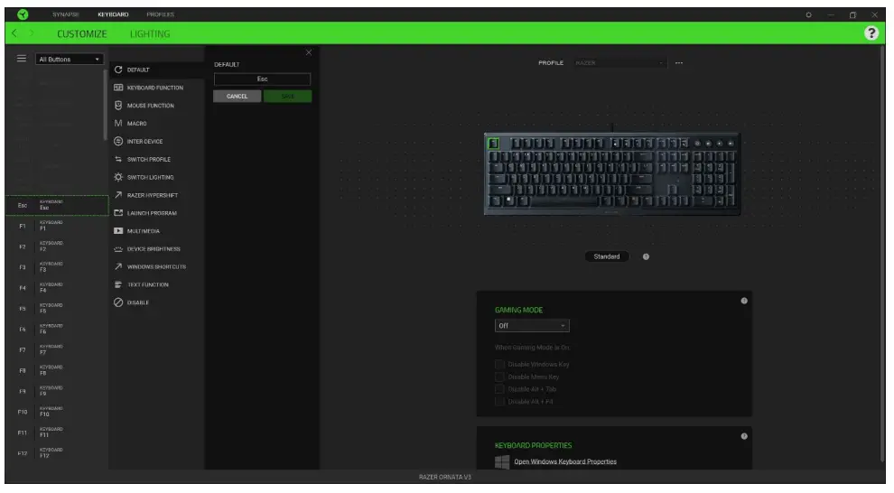 RAZER Ornata V3 Silent Gaming Keyboard - 18