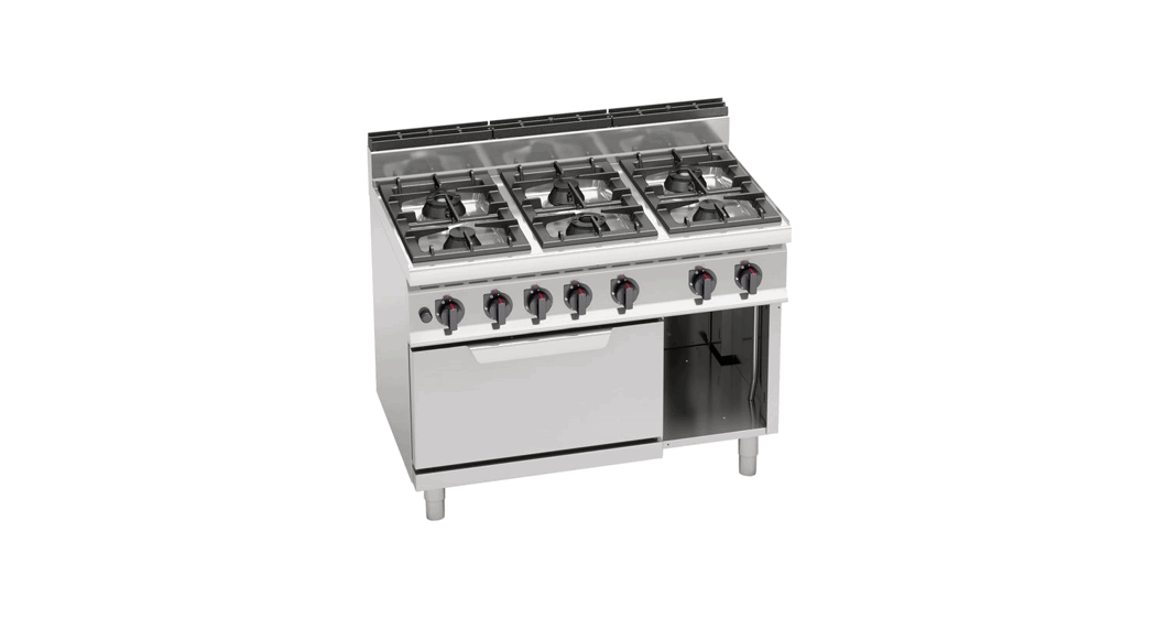 Ggm Gastro 20707000 6 Burners Gas Stove Static Electric Oven User Manual
