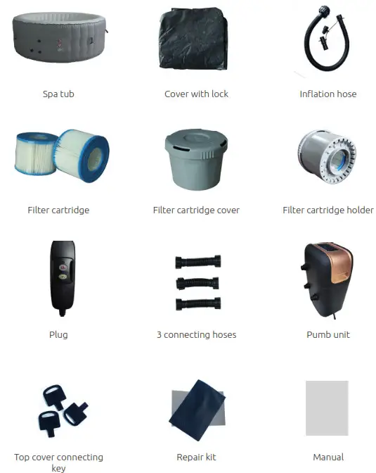 BluMill ZXJW0010 Ibiza Spa Pool AirJet Massage System Inflatable Spa - fig