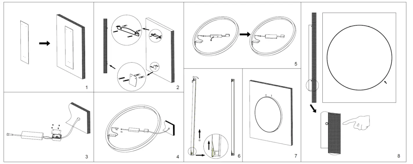 Lucci decor 190772 Ledlux Reflextion Round CCT Wall Light