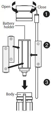 BEST BUY Flashlight- Installing the batteries