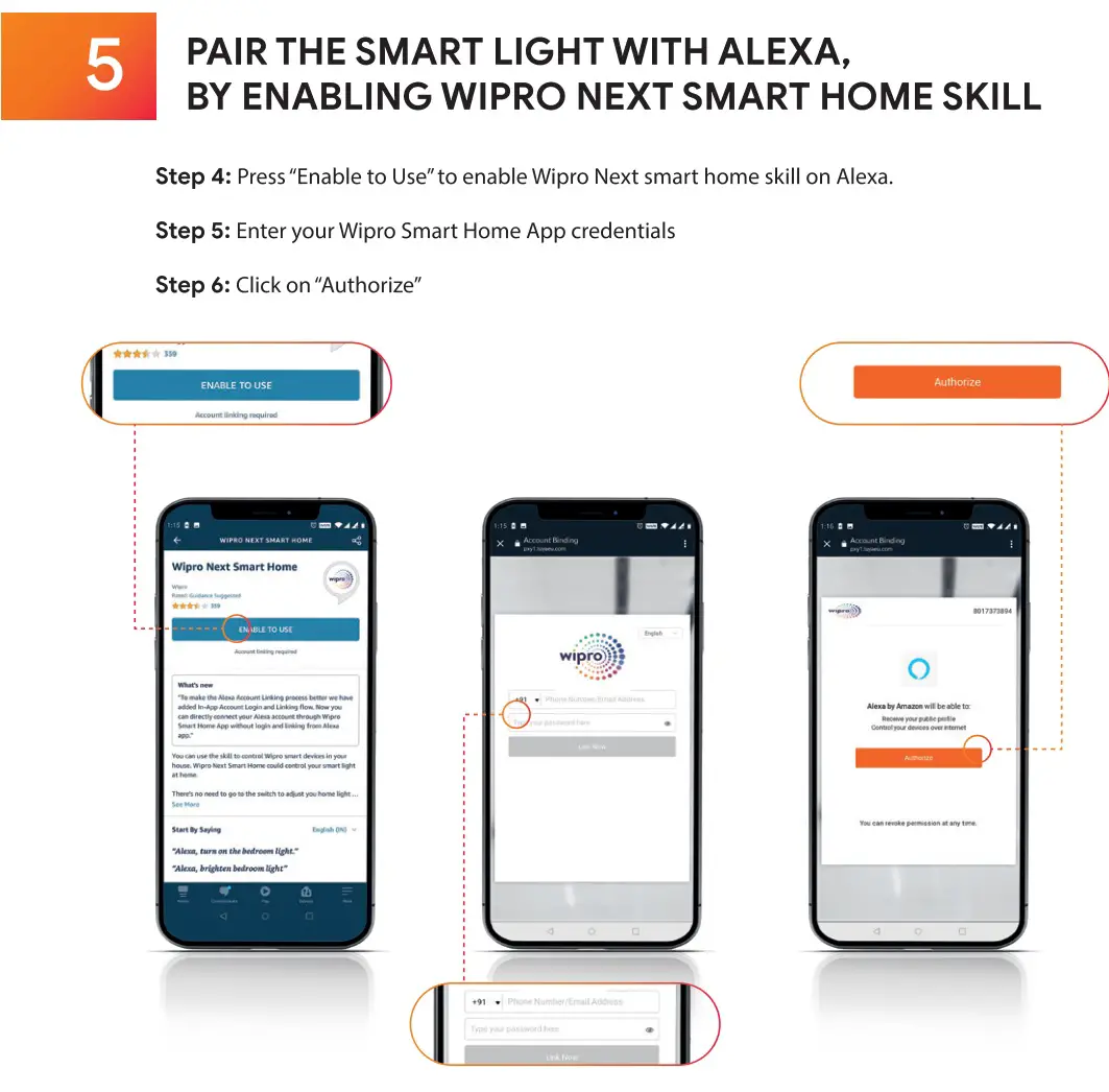 Wipro Smart Light - Pair the smart light with alexa 2