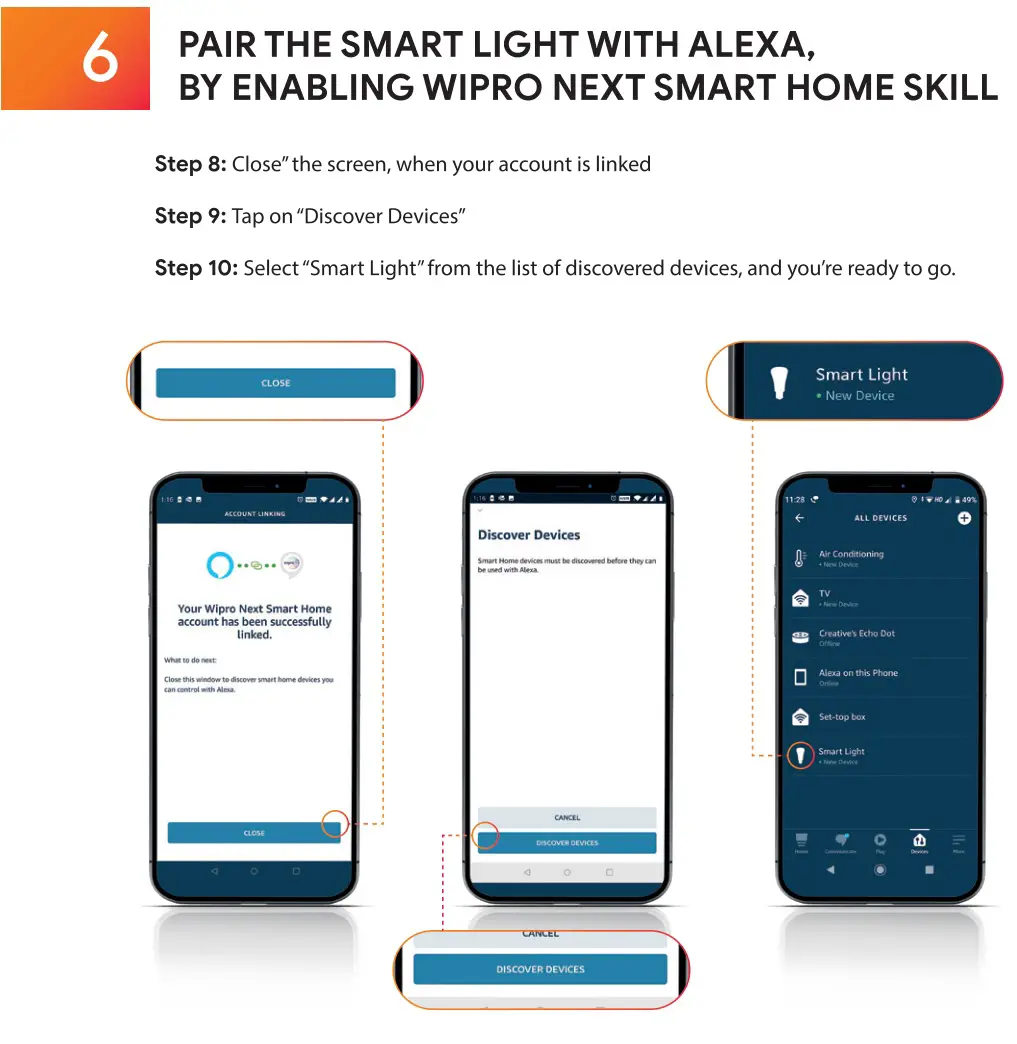 Wipro Smart Light - Pair the smart light with alexa 3