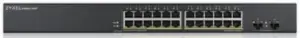 24-port GbE Smart Managed PoE Switch with GbE Uplink