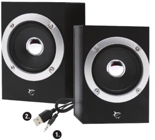 WHITE SHARK GSP-602 Rhythmus 2.0 Wooden Speakers